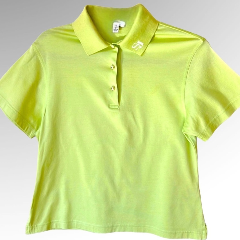 St. John sport lime green polo shirt